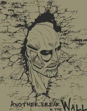 T-SHIRT Attack on Titan "BREAKING THE WALL Khaki" Large